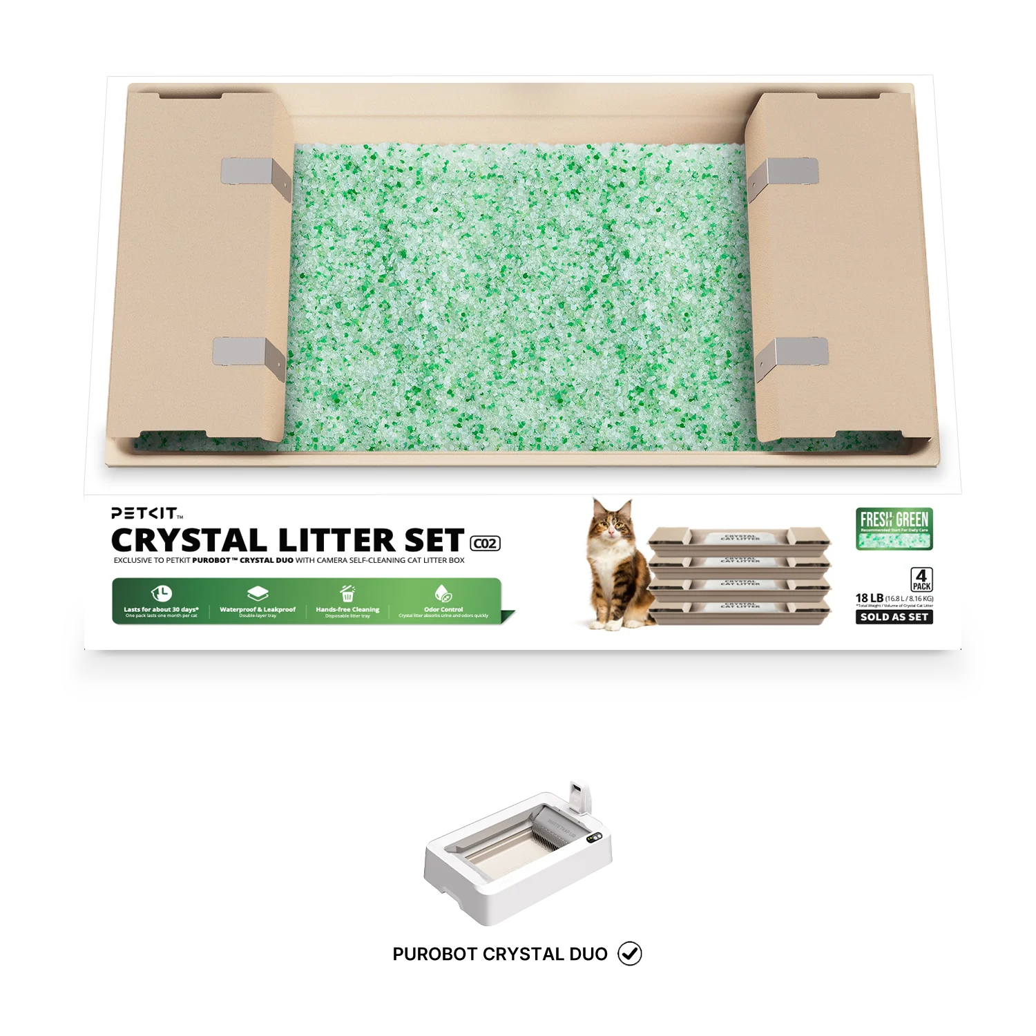 Crystal Litter Set (Fresh Green)